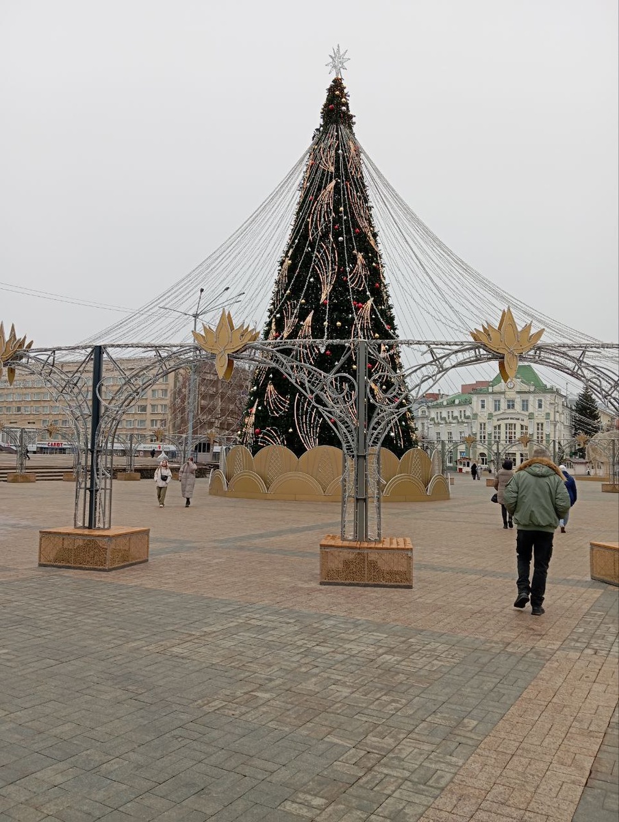 Ёлка на центральной площади Ленина в городе Орле