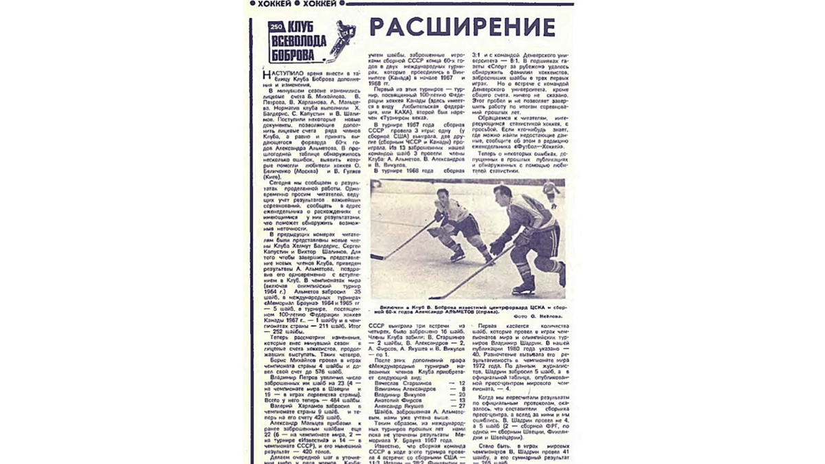 КЛУБ ВСЕВОЛОДА БОБРОВА. 