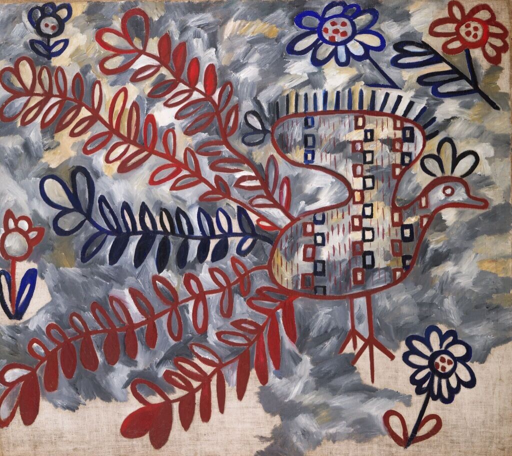 Павлин (стиль вышивки), Наталья Гончарова, 1910-1911, масло на холсте, Государственная Третьяковская галерея