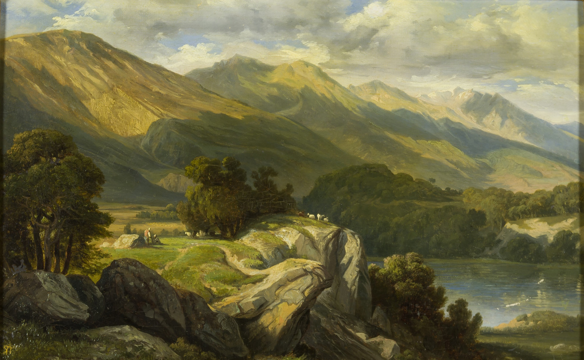 Я.П. Полонский. Горный пейзаж с озером. Швейцария. 1857 г. Холст, масло.