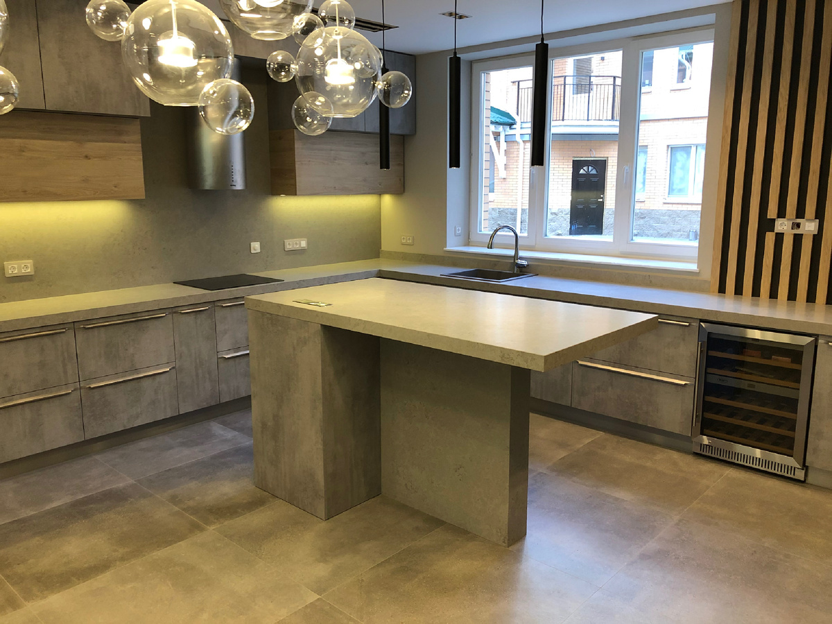 Столешница из кварцевого агломерата Vicostone BQ8860 Concretto.