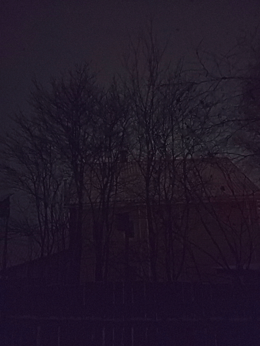 Соседний дом. На улице светлее было, чем на фото вышло. 