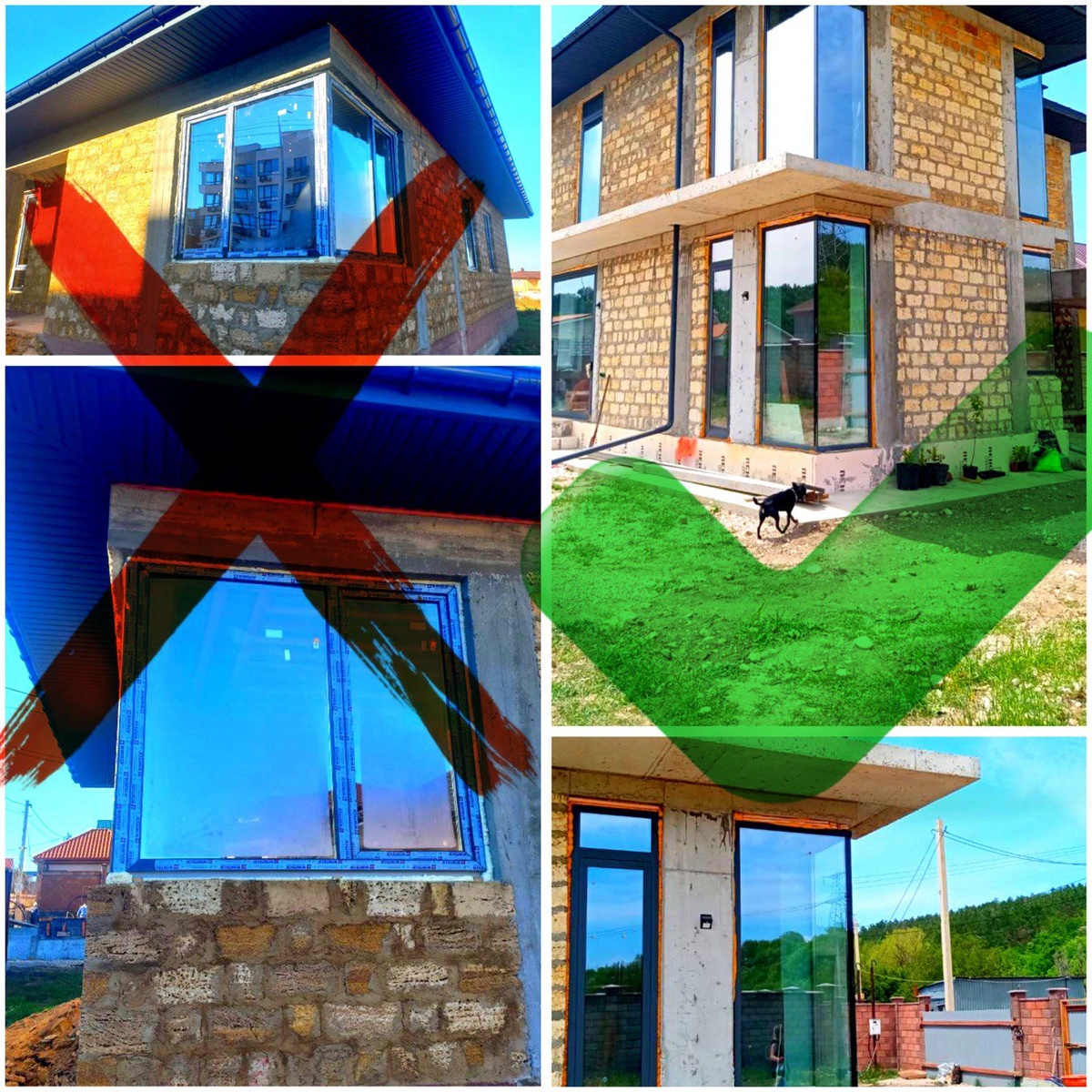 Как не надо делать стеклянный угол и как стоит выполнить структурный угол.