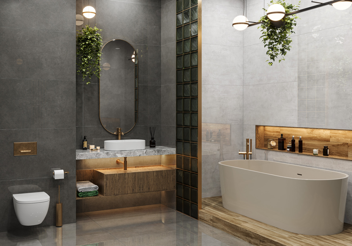 Studio Gray LCM керамогранит серый глянцевый 120х60см