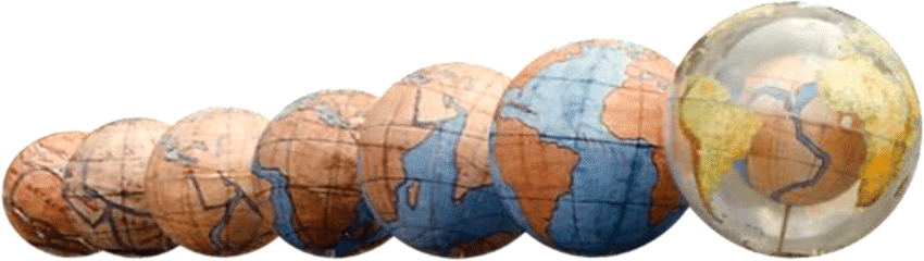       Глобусы роста Земли Клауса Фогеля