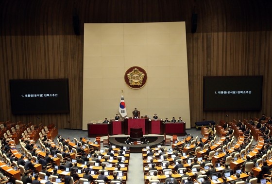    Парламент Южной Кореи во время голосования об импичменте президента Юн Сок Ёля