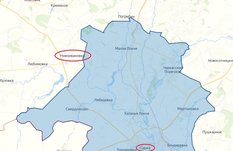   Карта СВО. Территория Курской области находящаяся в оккупации ВСУ. Версия проекта lostarmour.