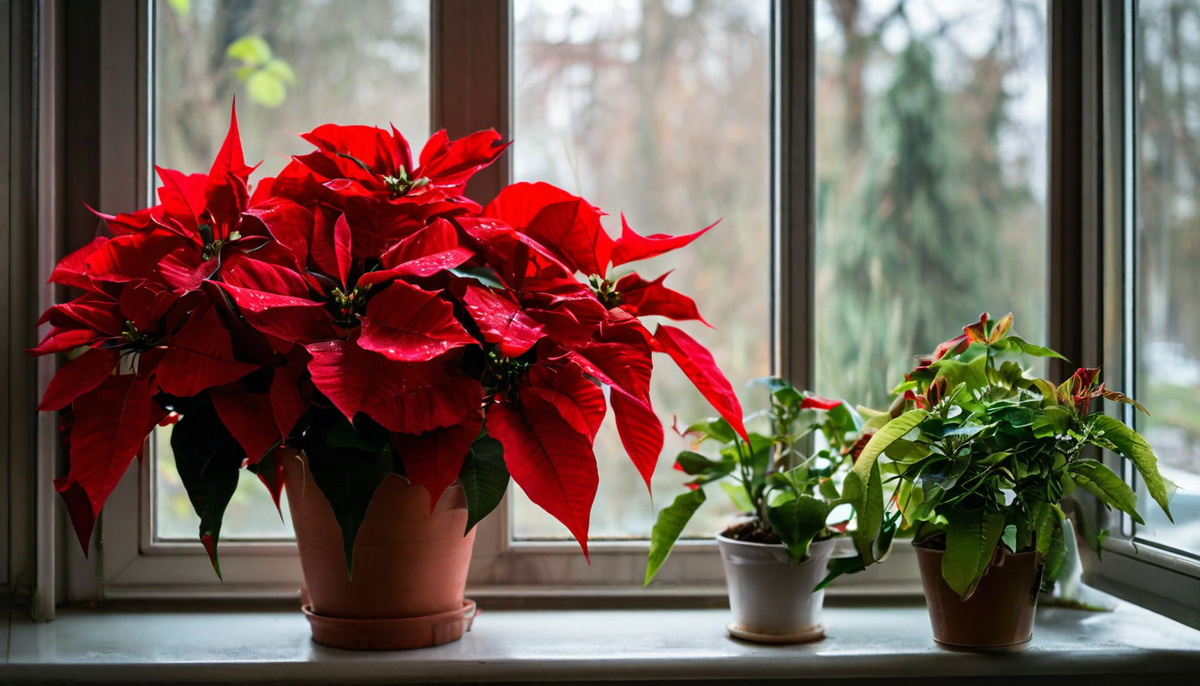 Рождественская звезда: Как выбрать здоровую пуансеттию и ухаживать за ней. Фото автора.
