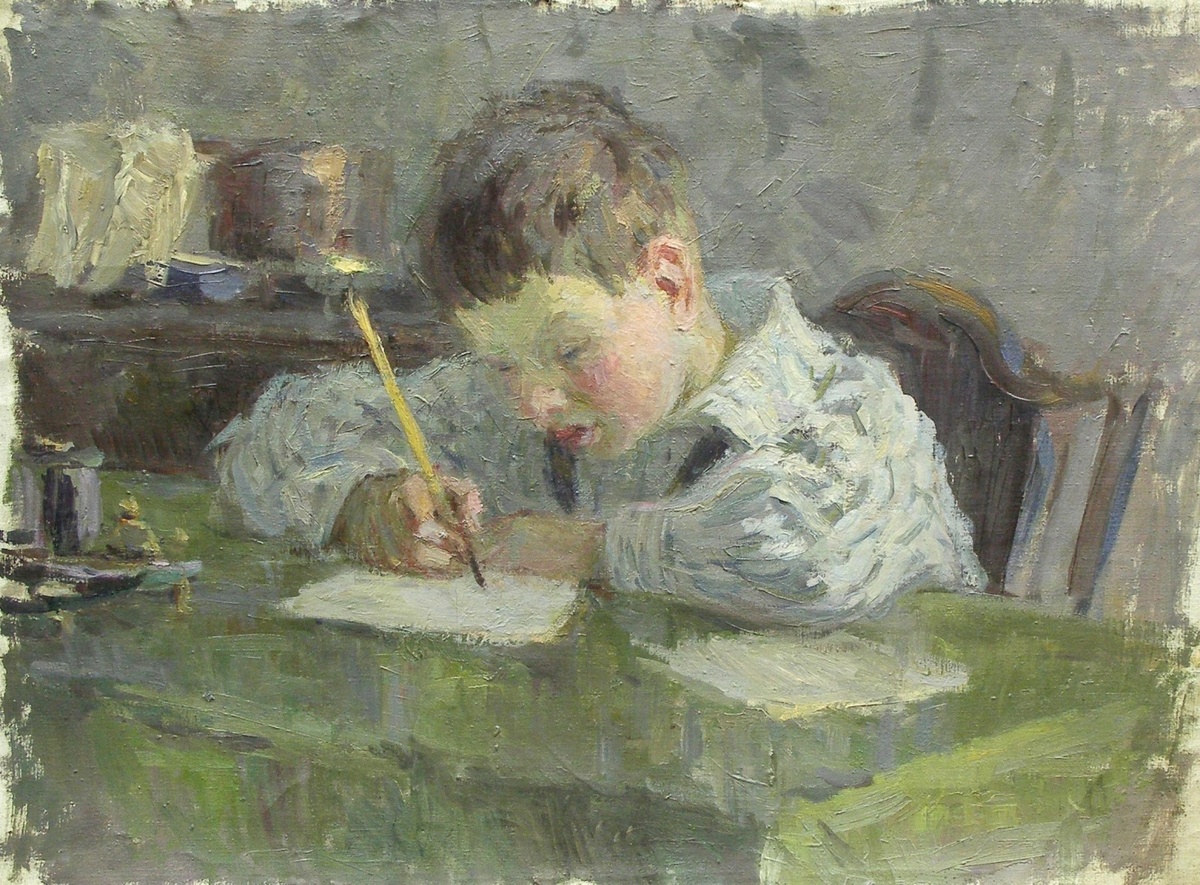 Ф. Бочков "Алеша делает уроки"