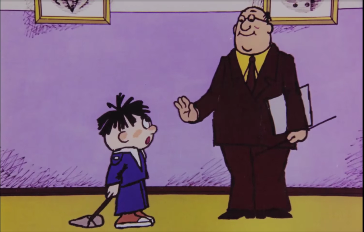 Кадр из м/ф "На задней парте"