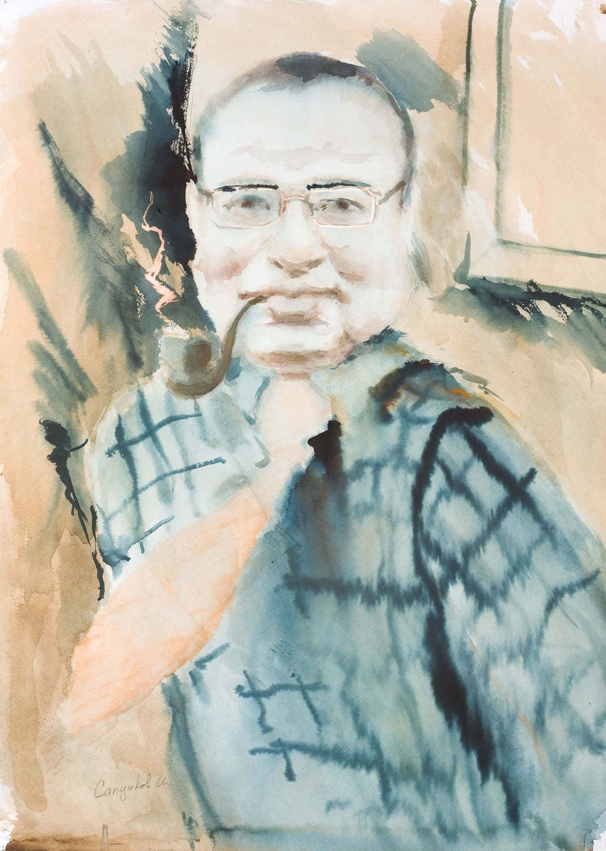 Так меня изобразил замечательный художник И.А. Сапунков. Кстати, я вообще не курю (считаю самой вредной бытовой привычкой) и не ношу галстуки. Но художнику же не прикажешь 😊. Он так видит