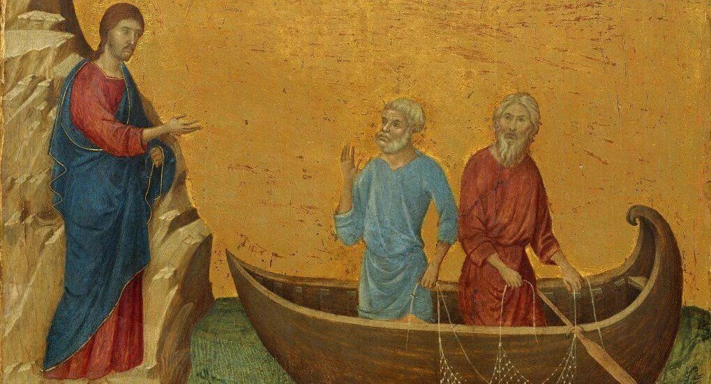 Д. Буонинсенья. «Призвание апостолов Петра и Андрея», 1308–1311 гг.