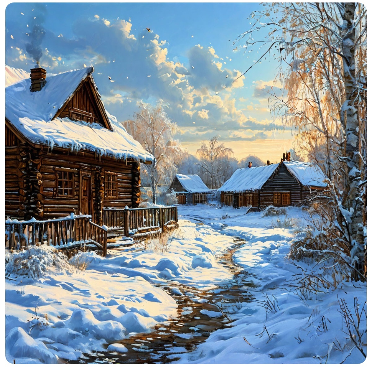 Русская зимняя деревня