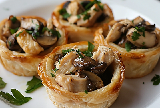    Тарталетки с курицей и грибами — пошаговый рецепт новогодней закуски