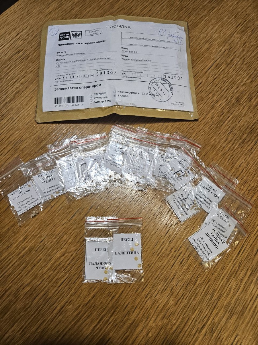 Посылочка с семенами от Ольги Фомичевой