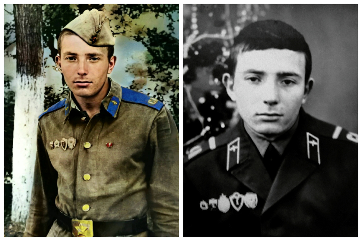 Эти голубые погоны потом здорово выручили солдатика, приведя его под новогоднюю ёлку в родной деревне. Фото из личного архива автора.