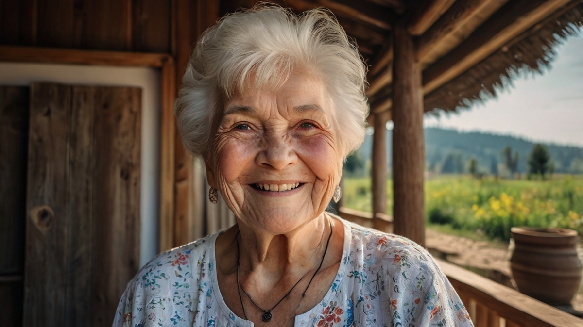 На фотографии изображена бабушка, которая с легким беспокойством наблюдает за внучкой Лизой. Лиза, уверенная и спокойная, держит в руках телефон и через несколько секунд успешно дозванивается до своей матери на работе. Бабушка, слегка растерянная, не может понять, как это возможно, ведь для нее современные технологии кажутся загадкой. Видеозвонок вызывает у нее удивление и легкое смущение, но в то же время она гордится своей внучкой, которая так легко справляется с этими новшествами. 

Затем Лиза, с улыбкой, предлагает бабушке созваниваться с Ниной Станиславовной. На это бабушка, смущаясь, отвечает: «Это как это ты мне звонить будешь? А если я в ванной или туалете, а ты мне звонишь в этот момент? Я ж со стыда сгорю!»