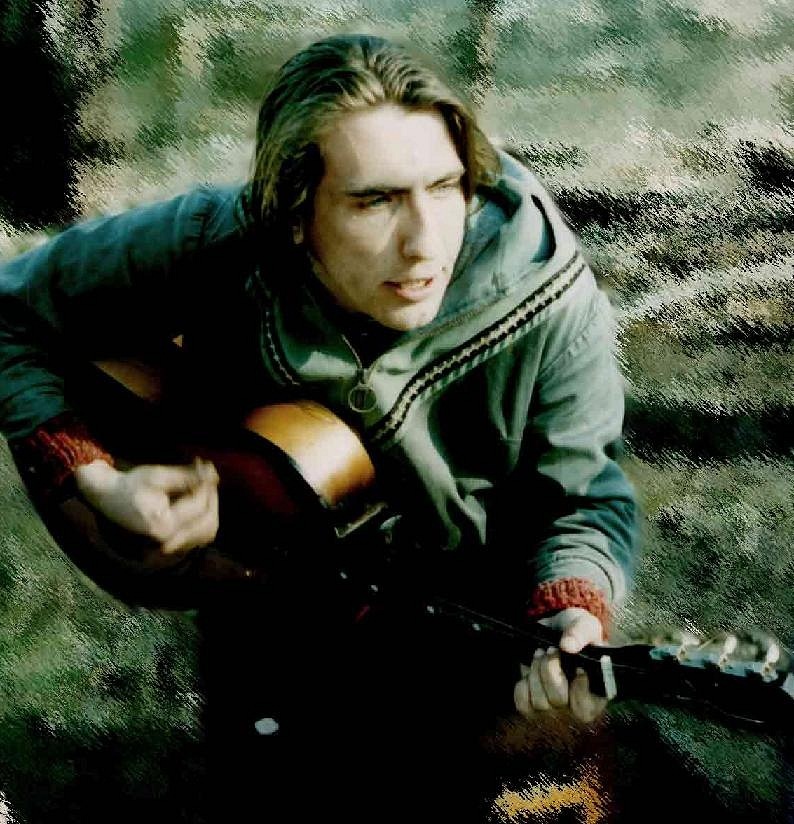 Антон "Кузя" Полянский (1974-2000), гр. СНЕГ, Новосибирск. Фото со страницы в ВК 
"Кузя (Антон Полянский)" 