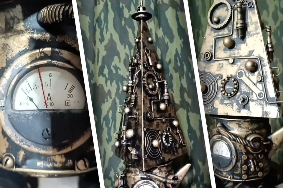    Такая ёлка отправится на школьный конкурс. Фото: Предоставлено Сергеем Дудником