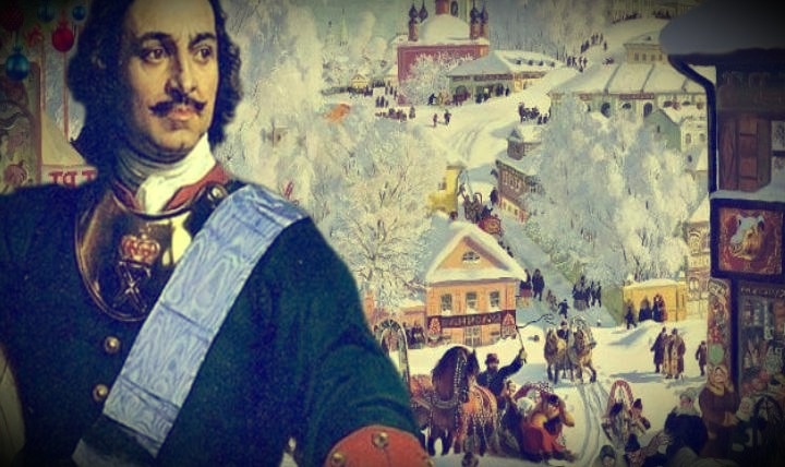 Петр I и Новый год. Изображение взято с Яндекс картинок.
