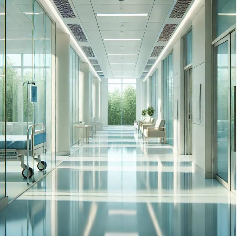 Полимерный наливной пол в больнице