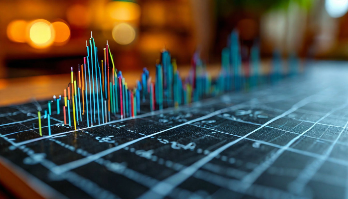 График на доске, где одна линия растёт медленно, а другая — резко вверх. Подпись: Каждый растёт в своём темпе.