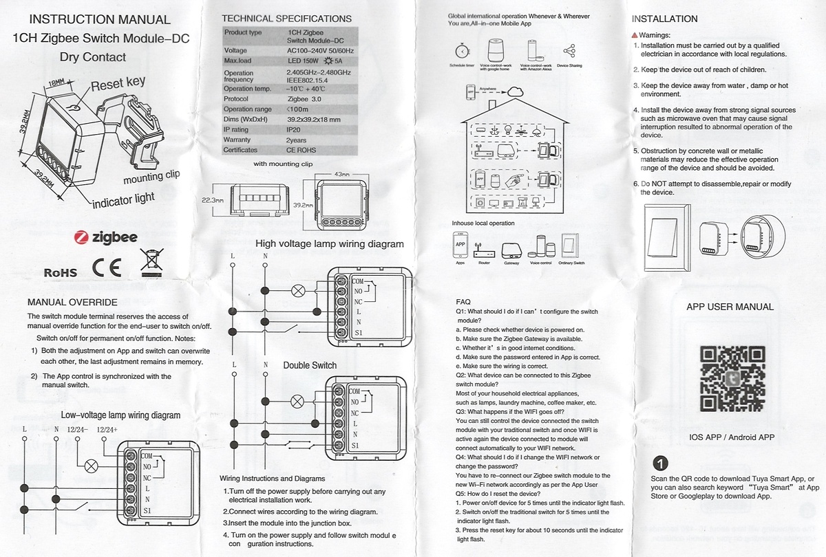 Инструкция к zigbee-реле с сухим контактом _TZ3000_tqlv4ug4