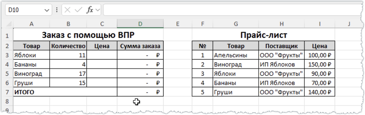 Чек и прайс-лист