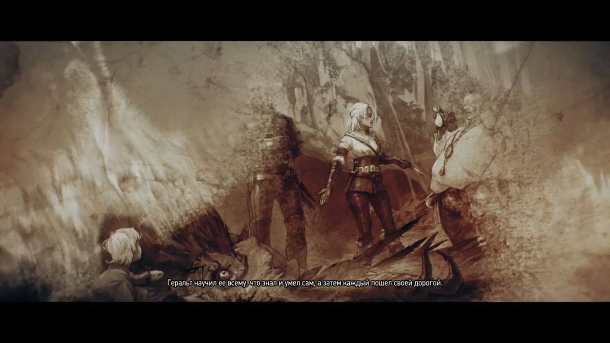 Концовка The Witcher 3, где Цири выбирает путь ведьмака