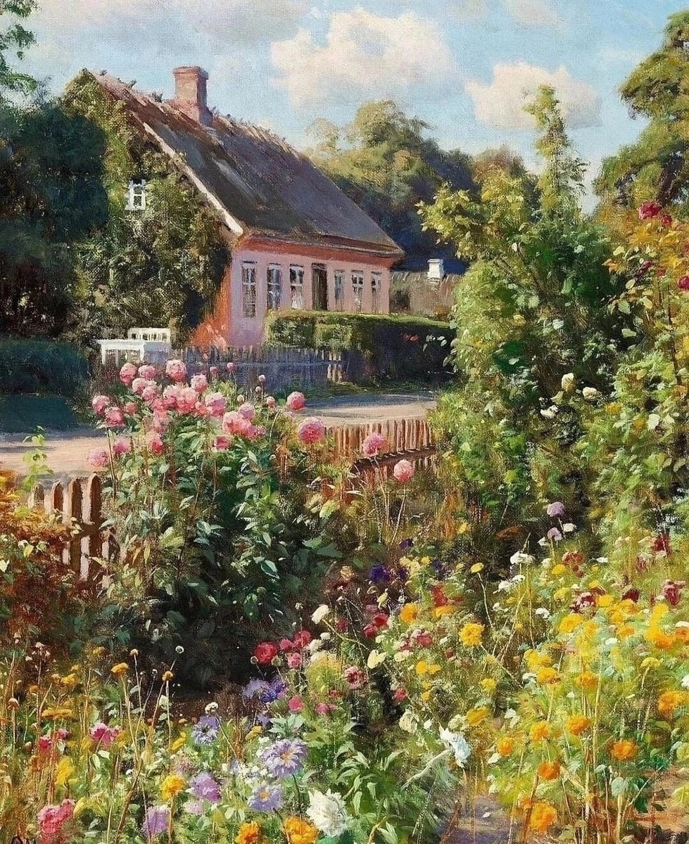 Цветник. Художник Петер Мёрк Мёнстед. 