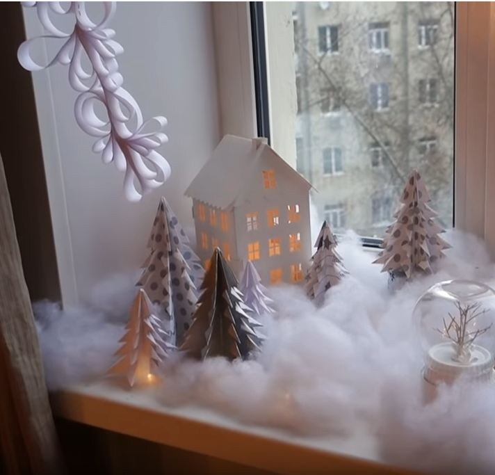    Новогодний декор из бумаги   
Источник: Скриншот из видео