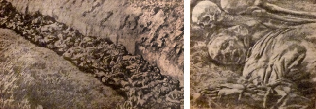 Зверства немецко-фашистских захватчиков в городе Харькове и Харьковской области. На снимках: трупы советских граждан, задушенных в «душегубках» и расстрелянных немцами на территории городка Харьковского тракторного завода.