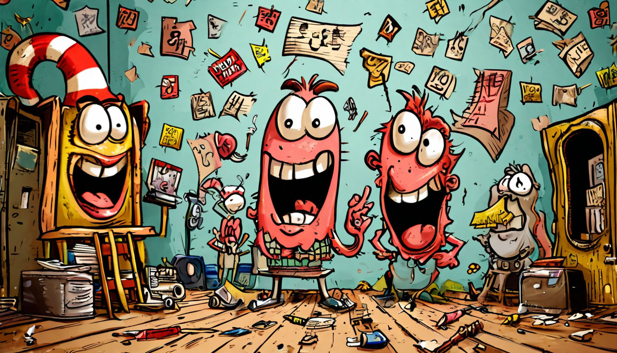 Изображение глупых ошибок в лёгком и забавном стиле.