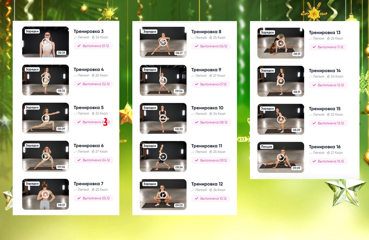 Зарядки в декабре