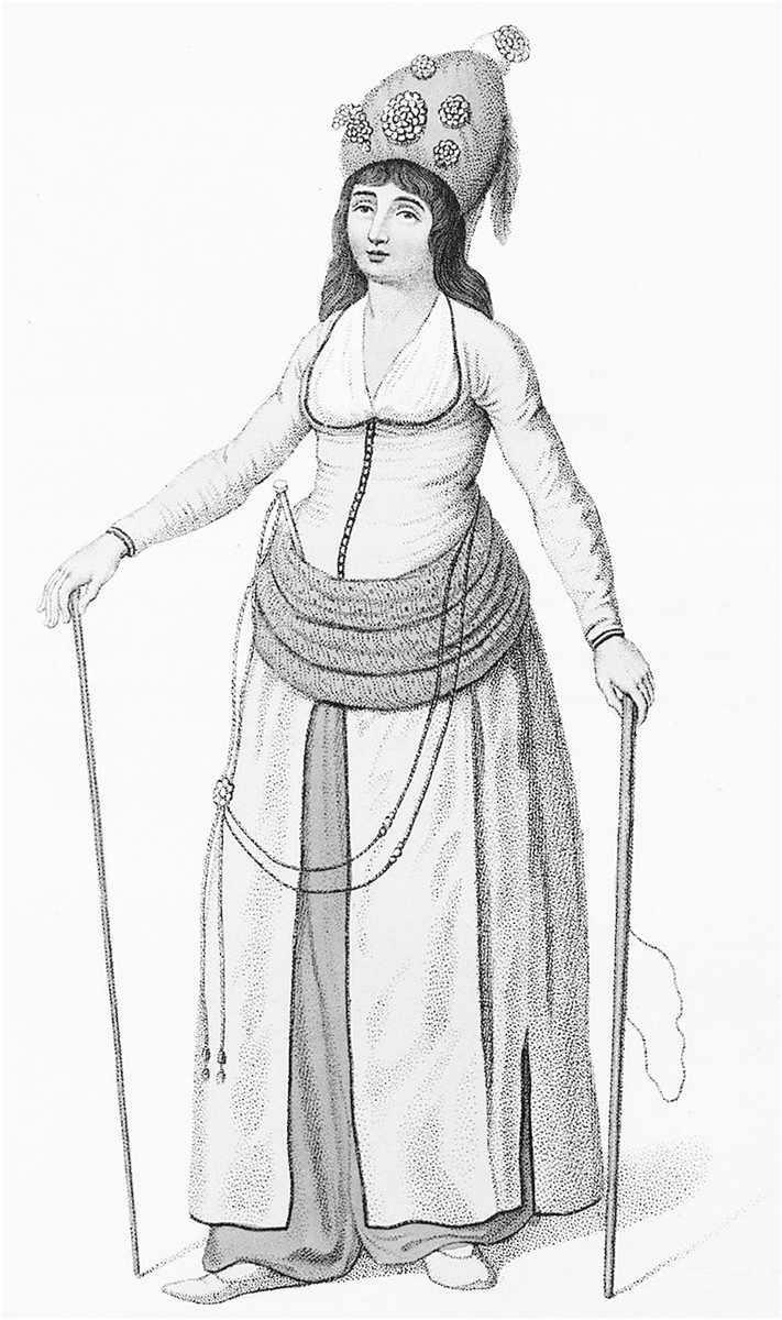Октавиан Дальвимарт. Служанка гарема Великого синьора”. Турецкий костюм (Лондон: Уильям Миллер, 1804). Источник: www.cambridge.org