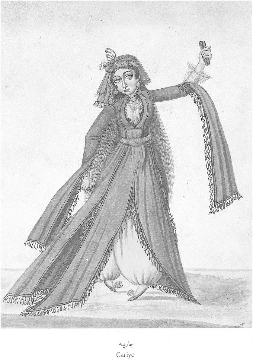  “Женщина-рабыня (Карийе)”. Osmanlı Kıyafetleri Fenerci Mehmed Albümü/Ottoman Costume Book, Fenerci Mehmed, ed. Ильхами Туран, пер. Robert Bragner (Istanbul: Vehbi Koç Vakfı, 1986). Источник: www.cambridge.org