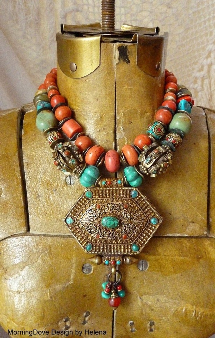 Тибетское украшение с бирюзой