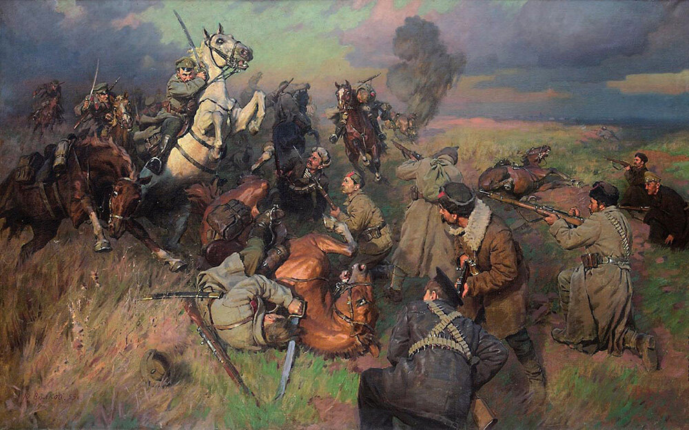 Бой казаков с красногвардейцами. Изображение из открытых источников
