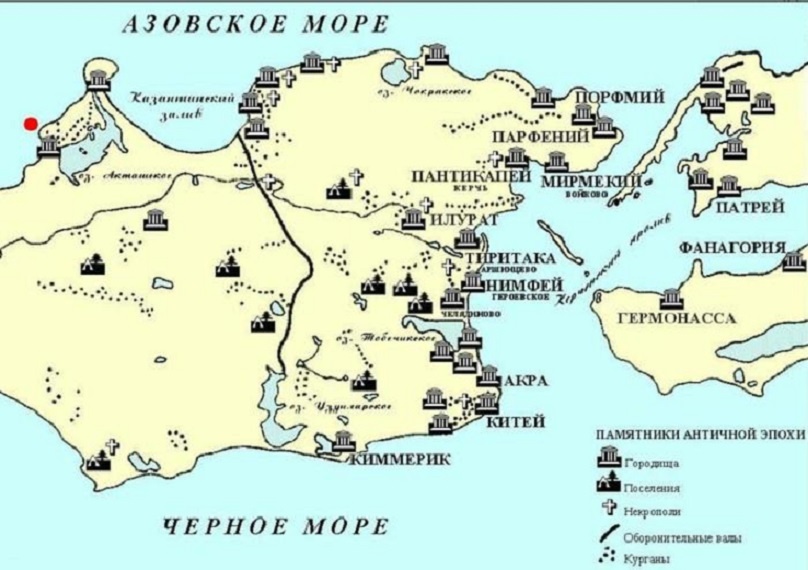 Карта городов Крыма в период античности