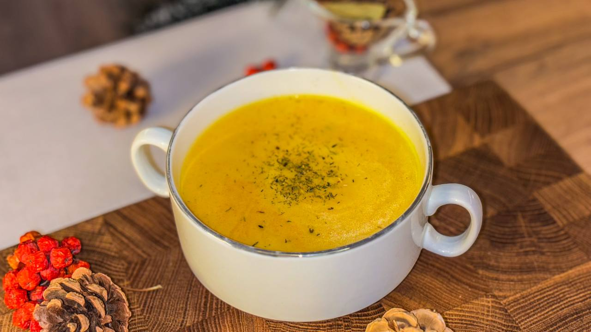 Мой вариант сервировки тыквенного крем-супа