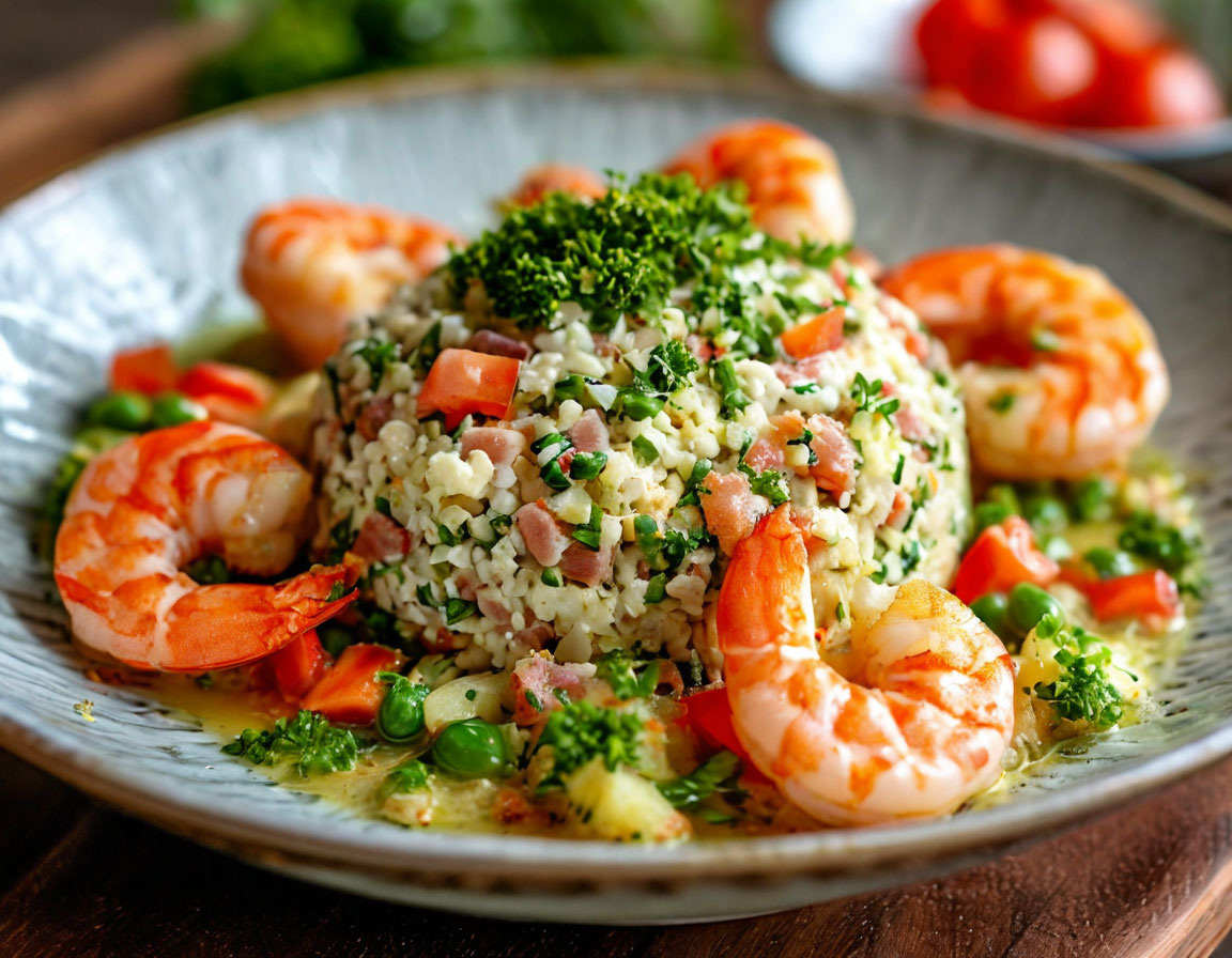 Оливье с креветками 