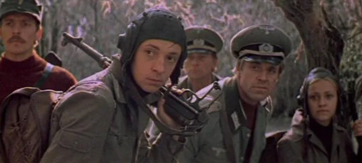 Кадр из фильма. Леонид Шумский, Сергей Иванов, Улдис Пуцитис, Леонхард Мерзин, Марина Трошина