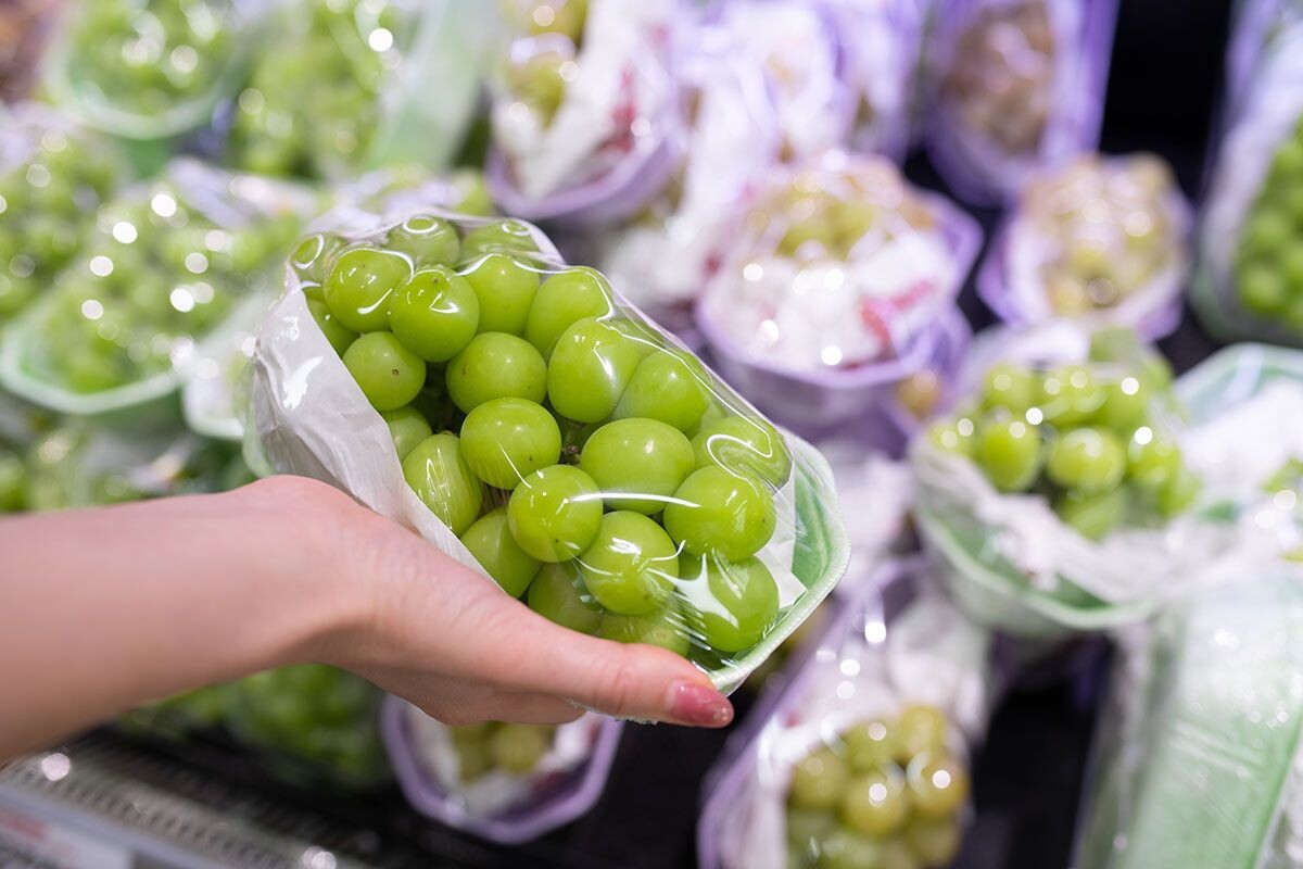 Всего в мире более 8000 сортов винограда. На фото крупный корейский «Шайн мускат» — сладкий и без косточек. Источник: Shutterstock📷
