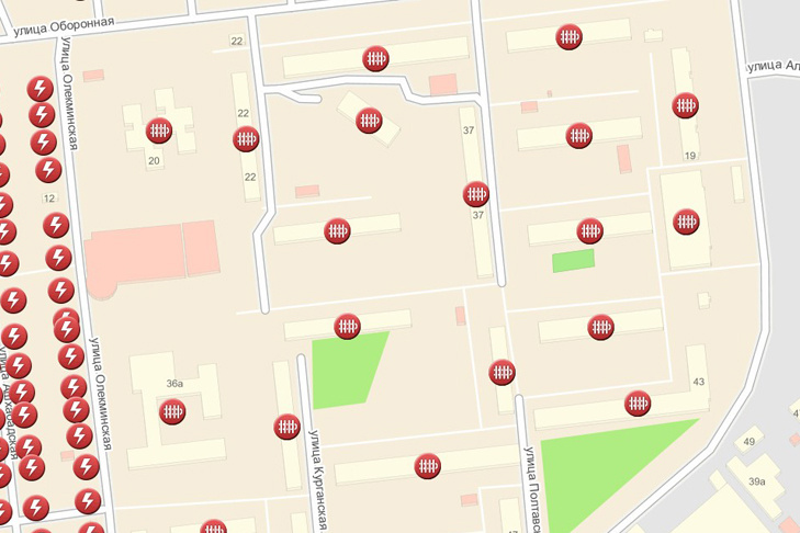    Карта жизнеобеспечения Новосибирска