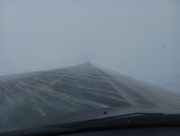    На трассе Оренбург-Орск метель. Очевидцы поделились кадрами с Урал56.Ру