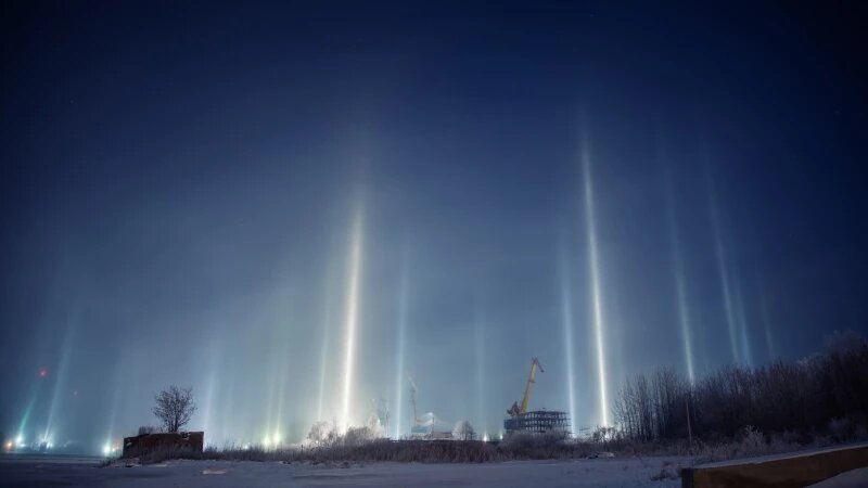     Световые столбы над Нижегородской областью Ян Кемпи