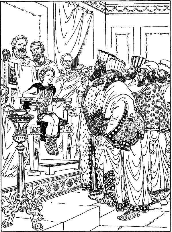 Юный Александр принимает персидских послов в отсутствие отца