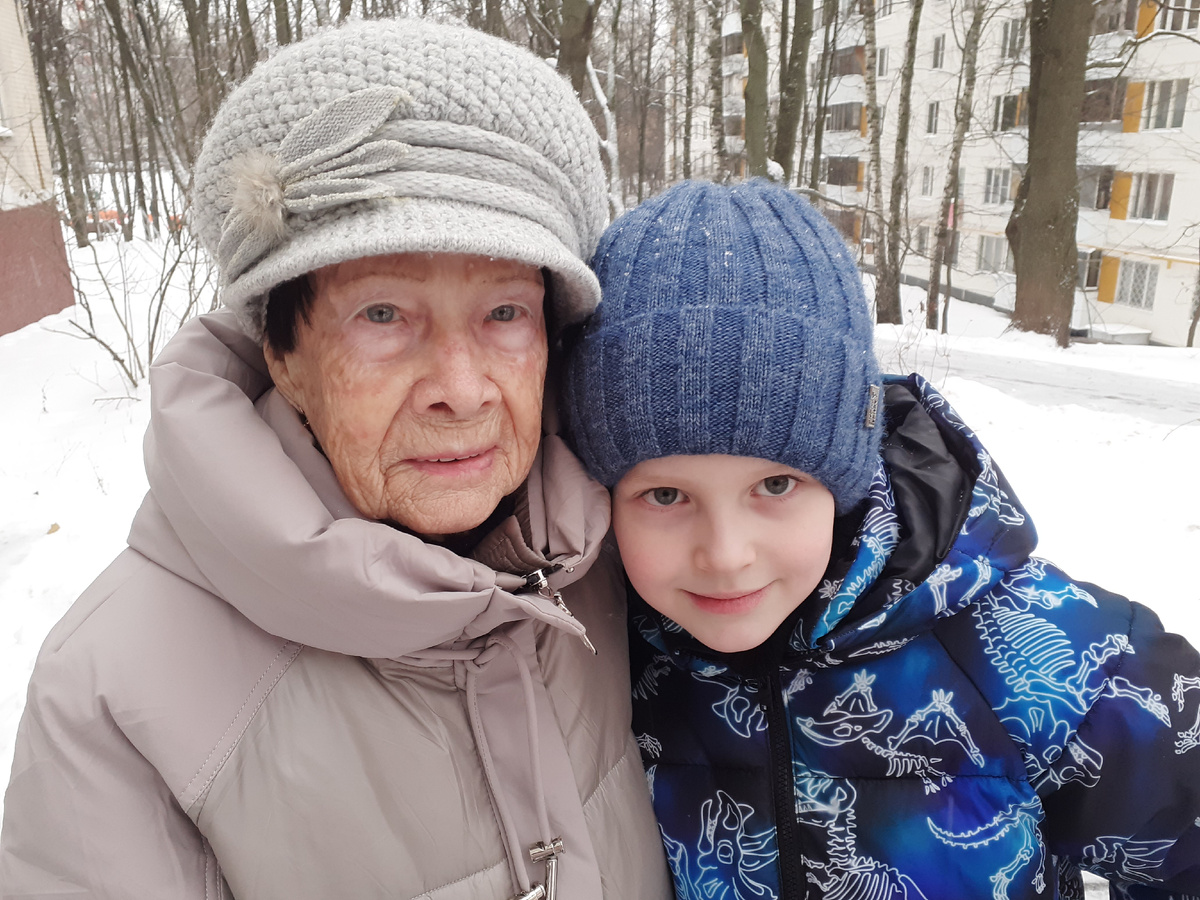 Валентина Никоновна с правнуком Василием