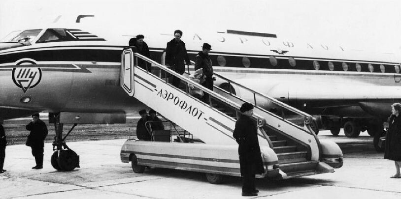 Первый пассажирский рейс Ту-124. Аэропорт Ставрополь, 1962 г.
