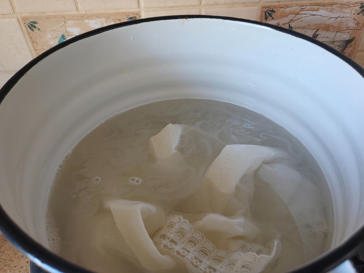 После кипячения в Белизне. 